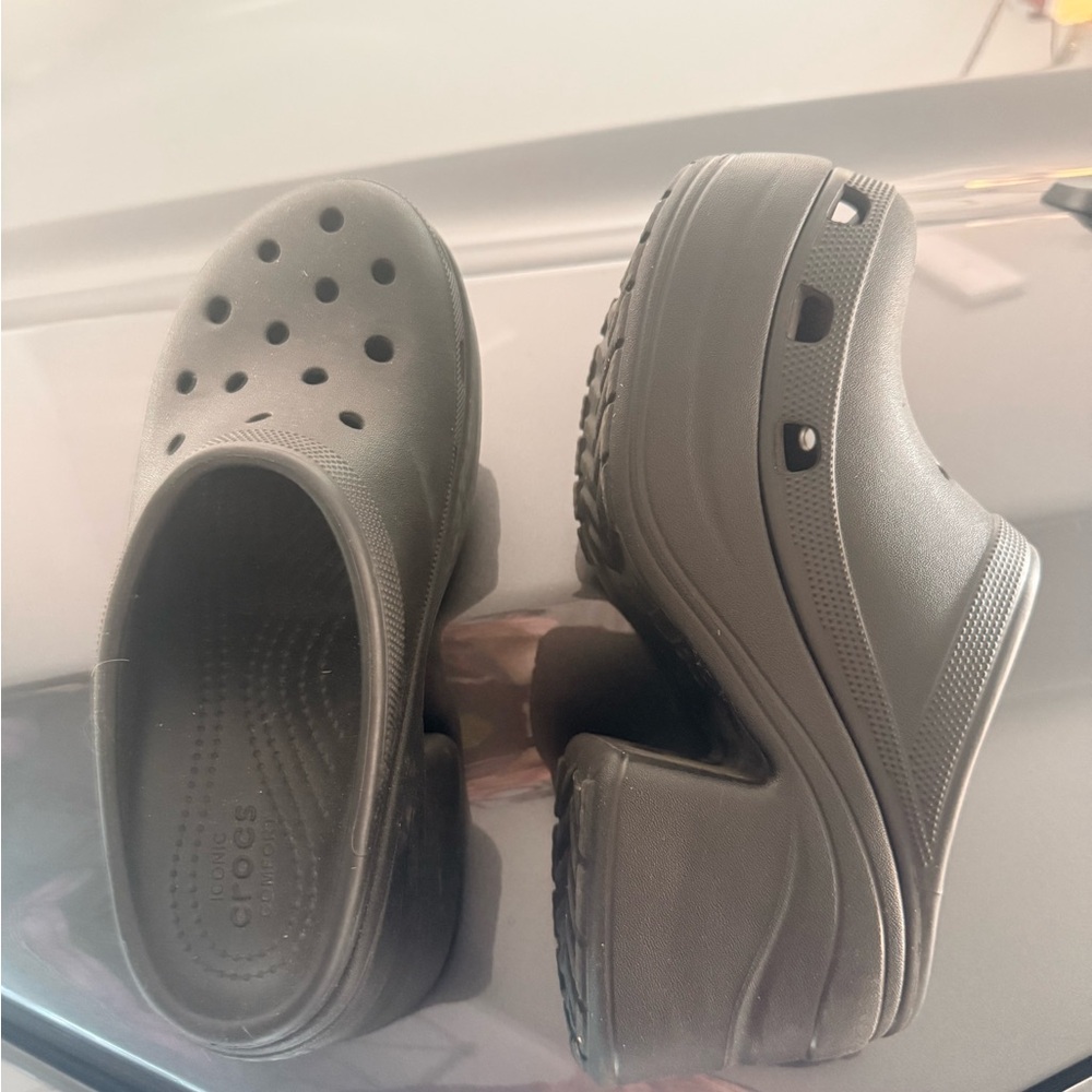 CROCS Women's Platform Clogs in black